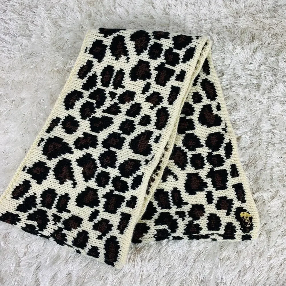 Betsey Johnson Leopard Cheetah Print Infinity Knit Scarf